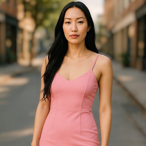 Sunday Best Aritzia Bubble Gum Pink Ribbed Tank Dress Size Medium - Picture 5 of 14